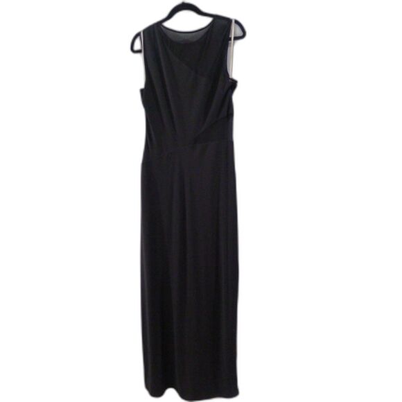 Halston Heritage Sheer Panel High Neck Gown - Black 12 - Picture 2 of 13